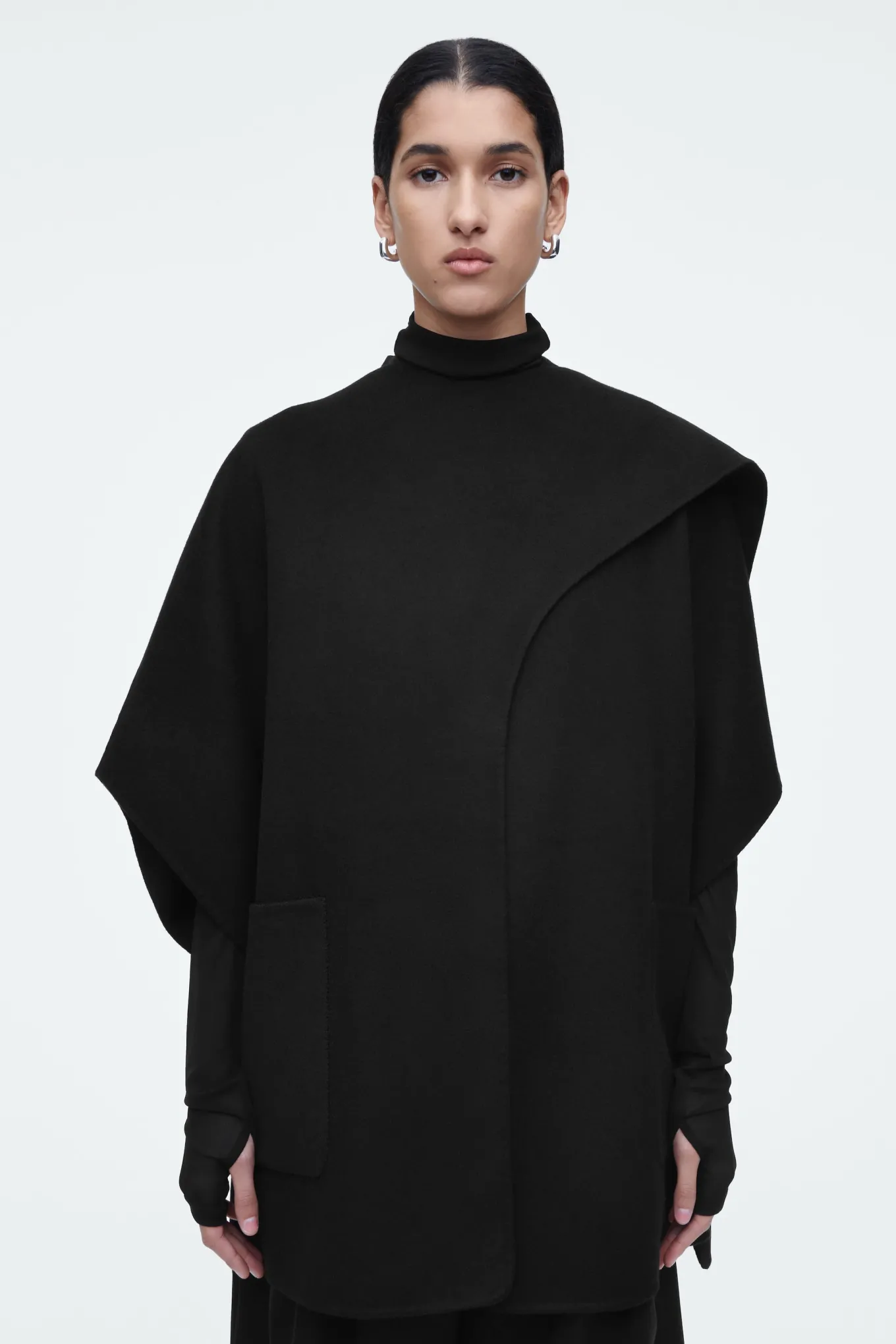 CAPE AUS DOUBLEFACE-WOLLE MIT SCHALDETAIL-COS Store